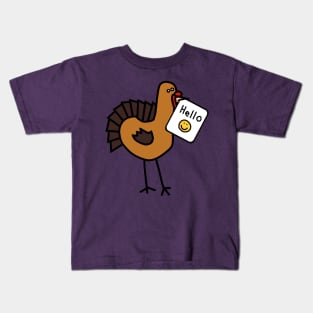 Thanksgiving Turkey Says Hello Kids T-Shirt